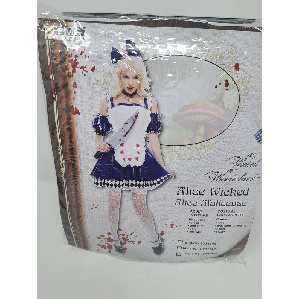 Wicked Wonderland Alice Wicked Dark Alice Wonderland Adult Costume Large 12-14